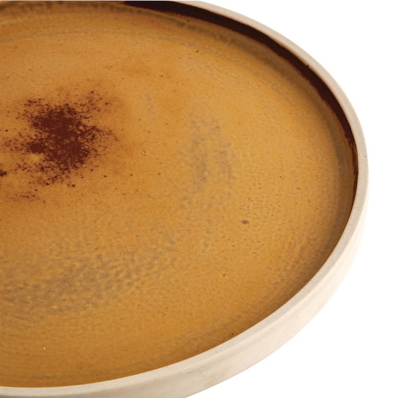  Olympia Canvas Flat Round Plate Sienna Rust 250mm (Pack of 6) 