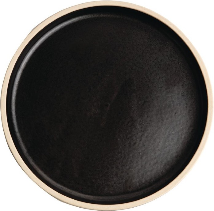  Olympia Canvas Flat Round Plate Delhi Black 180mm (Pack of 6) 