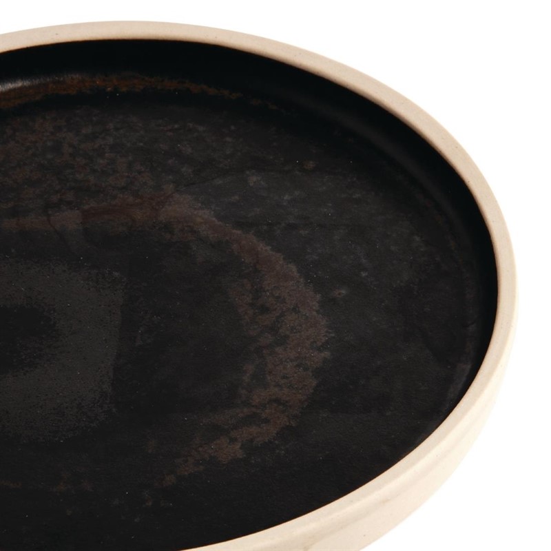  Olympia Canvas Flat Round Plate Delhi Black 180mm (Pack of 6) 