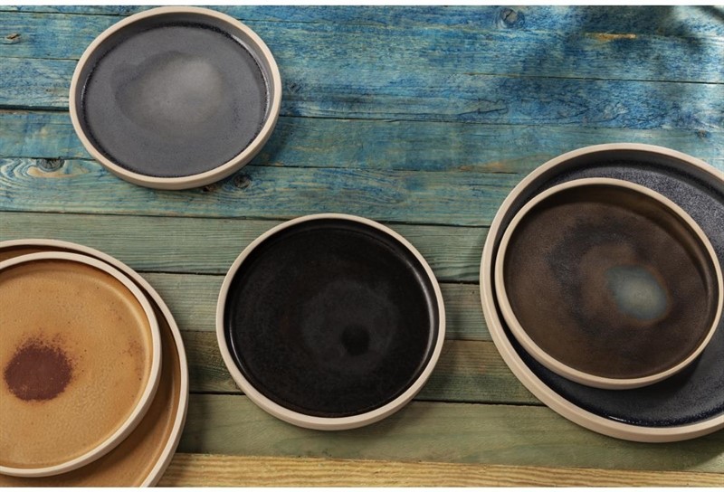  Olympia Canvas Flat Round Plate Delhi Black 180mm (Pack of 6) 