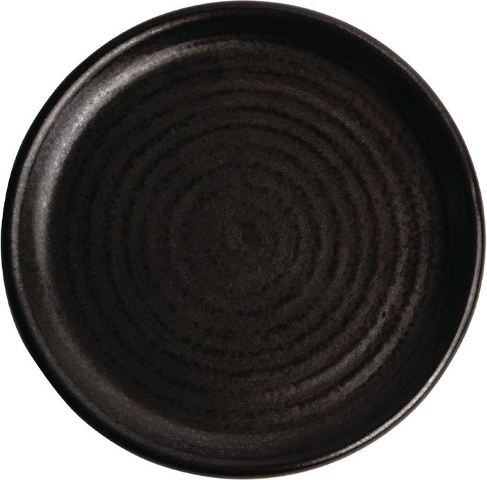  Olympia Canvas Small Rim Round Plate Delhi Black 180mm (Pack of 6) 