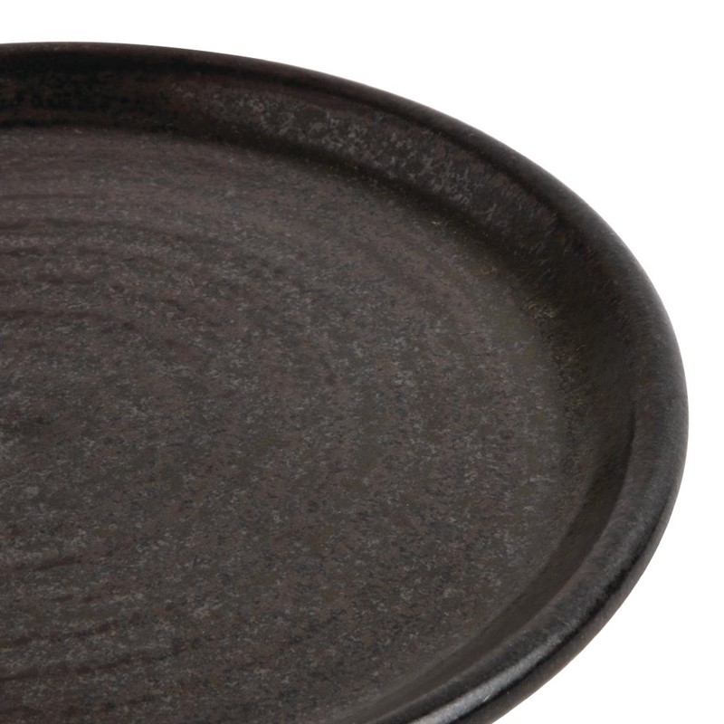 Olympia Canvas Small Rim Round Plate Delhi Black 180mm (Pack of 6) 