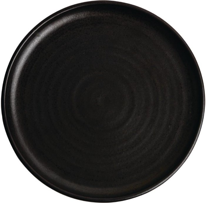  Olympia Canvas Small Rim Round Plate Delhi Black 265mm (Pack of 6) 
