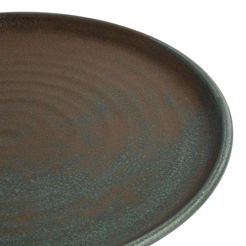  Olympia Canvas Small Rim Round Plate Green Verdigris 265mm (Pack of 6) 