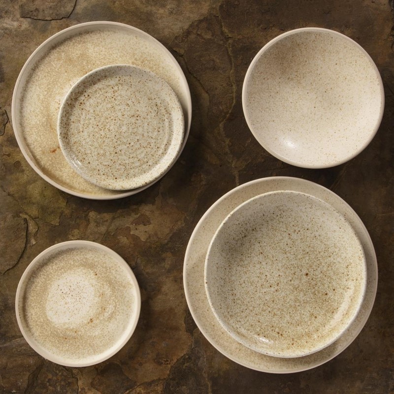  Olympia Canvas Small Rim Round Plate Wheat 180mm (Pack of 6) 