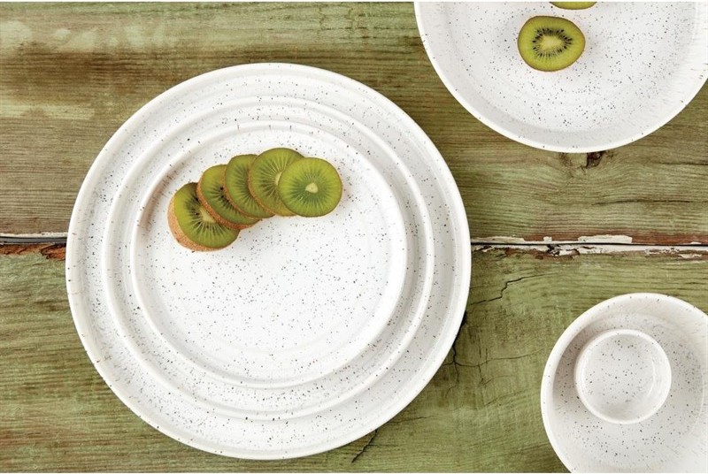  Olympia Cavolo White Speckle Flat Round Plate - 270mm (Box 4) 