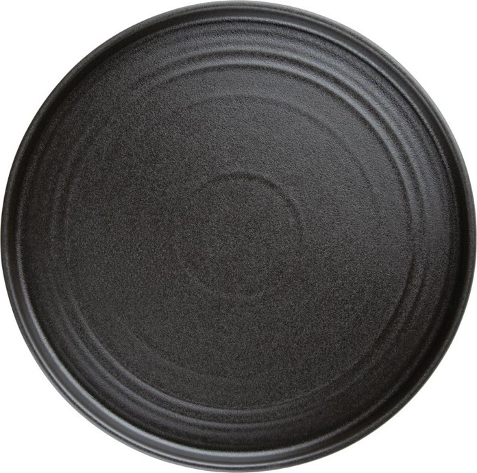  Olympia Cavolo Textured Black Flat Round Plate - 270mm (Box 4) 