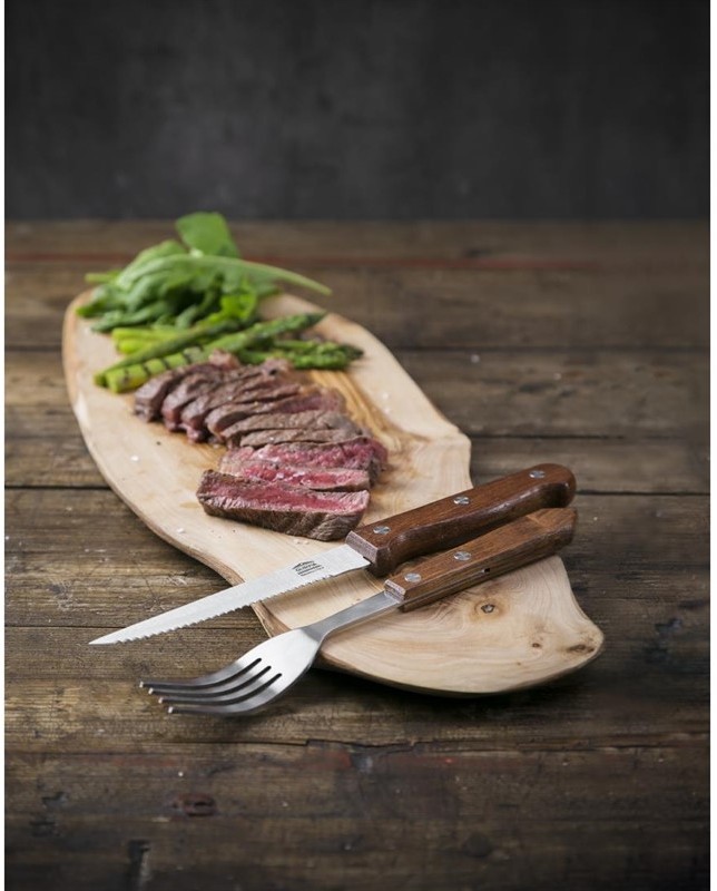  Olympia Steak Forks Wooden Handle (Pack of 12) 