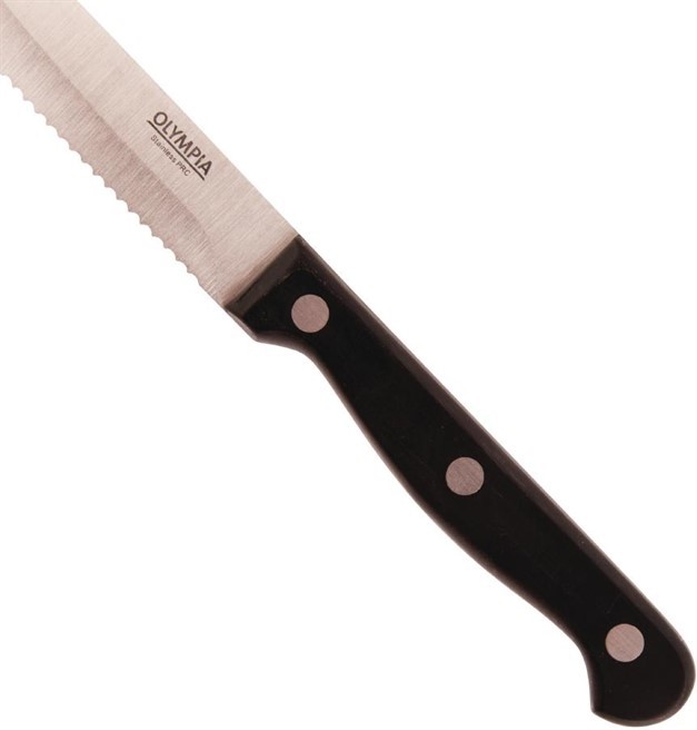  Olympia Rounded Steak Knives Black (Pack of 12) 