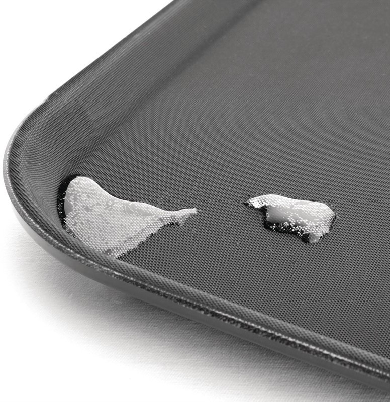  Kristallon Polypropylene Rectangular Non-Slip Tray Black 457mm 