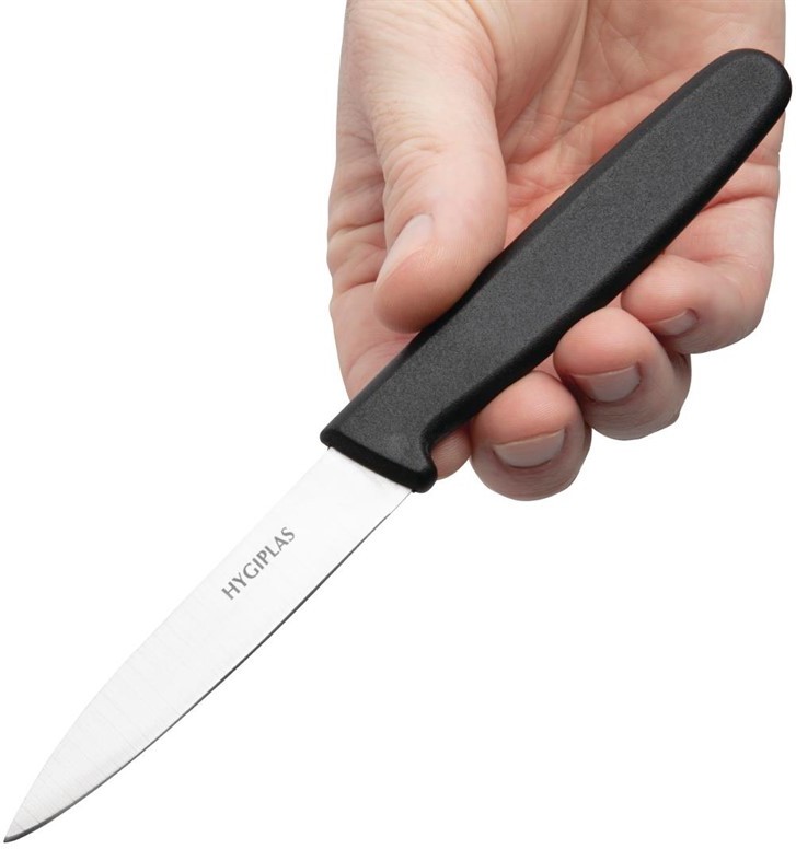  Hygiplas Straight Blade Paring Knife Black 7.5cm 