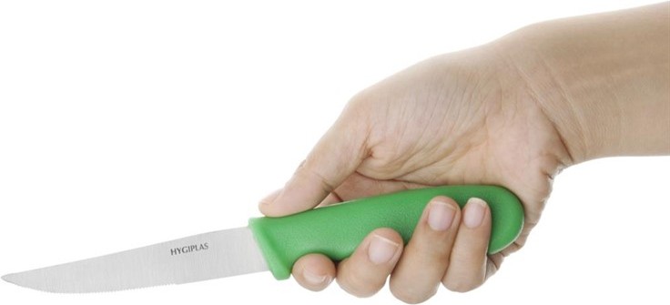  Hygiplas Serrated Vegetable Knife Green 10cm 
