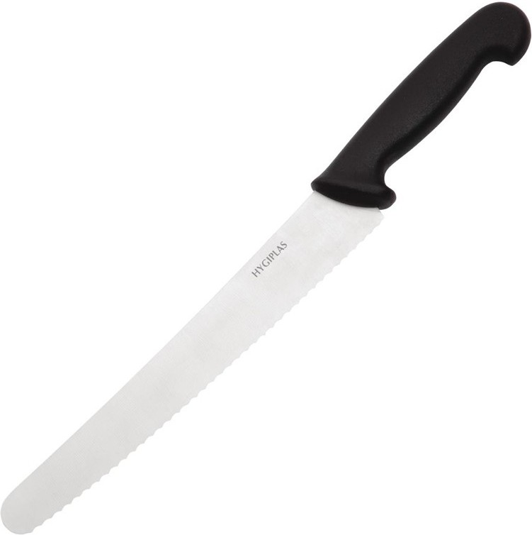  Hygiplas Serrated Pastry Knife Black 25.5cm 