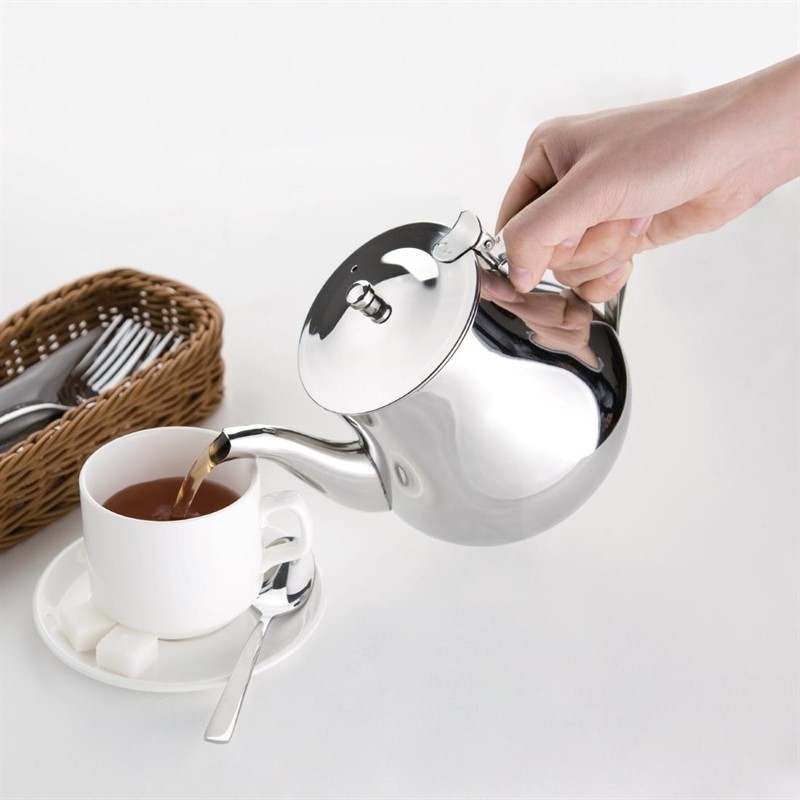  Olympia Arabian Stainless Steel Teapot 1Ltr 