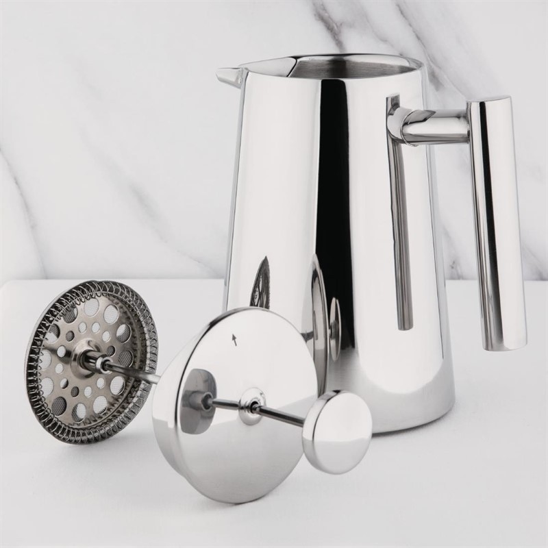  Olympia Insulated Art Deco Stainless Steel Cafetiere 6 Cup 