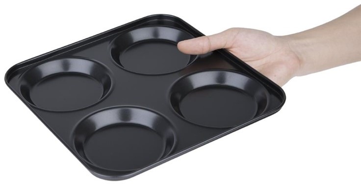  Vogue Carbon Steel Non-Stick Yorkshire Pudding Tray 4 Cup 