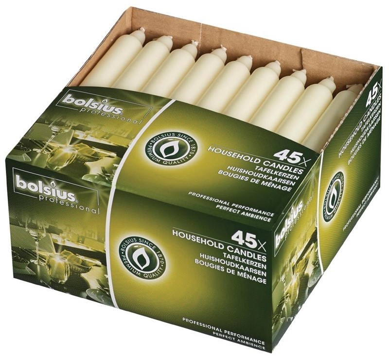  Bolsius Ivory Bistro 7inch Candles (Pack of 45) 