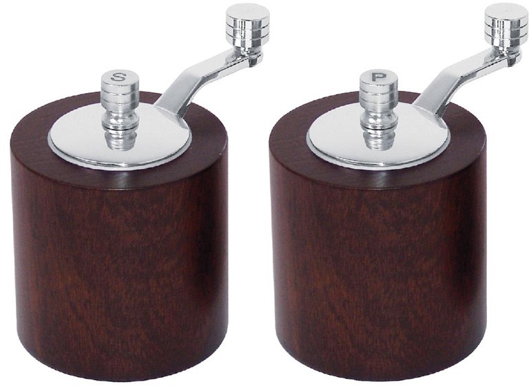  Olympia Dark Wood Salt and Pepper Mill Grinder Set 