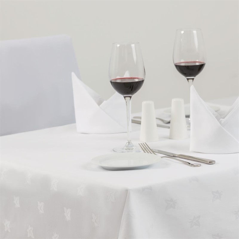  Mitre Luxury Luxor Tablecloth White 1780 x 2750mm 