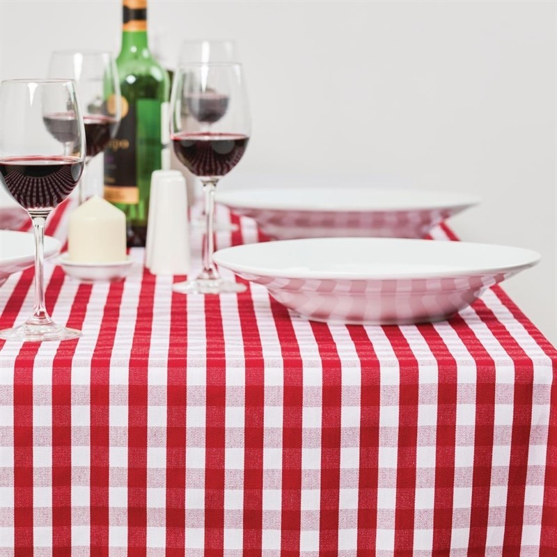  Mitre Comfort Gingham Tablecloth Red 1320 x 1320mm 