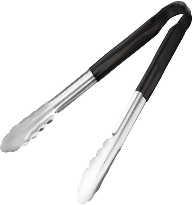  Vogue Colour Coded Black Serving Tongs 11" 