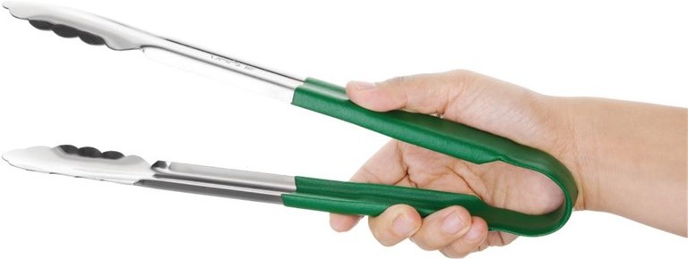  Vogue Colour Coded Green Serving Tongs 11" 