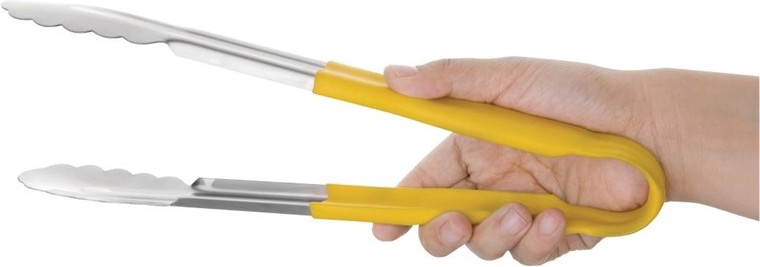  Vogue Colour Coded Yellow Serving Tongs 11" 
