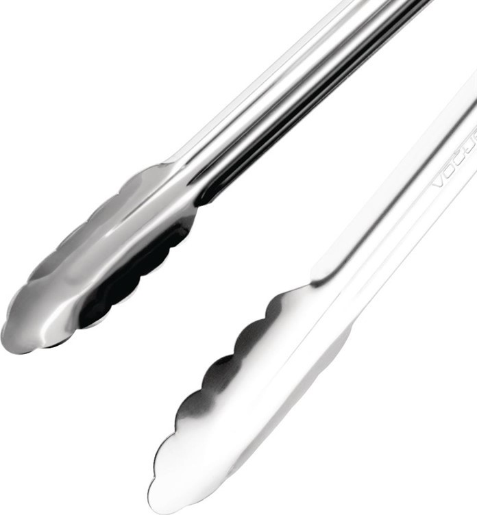  Vogue Colour Coded Brown Serving Tongs 11" 