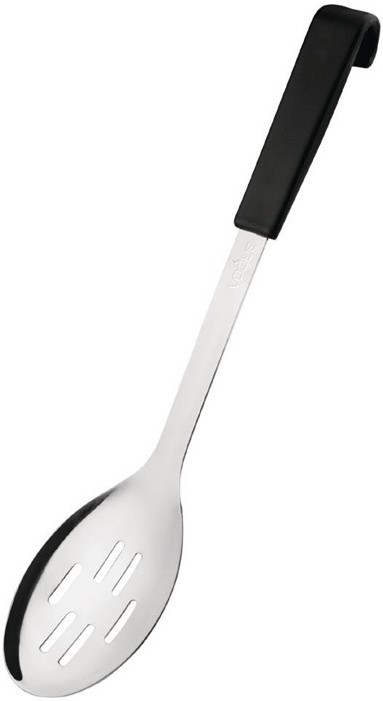  Vogue Slotted Serving Spoon Black Handle 340mm 