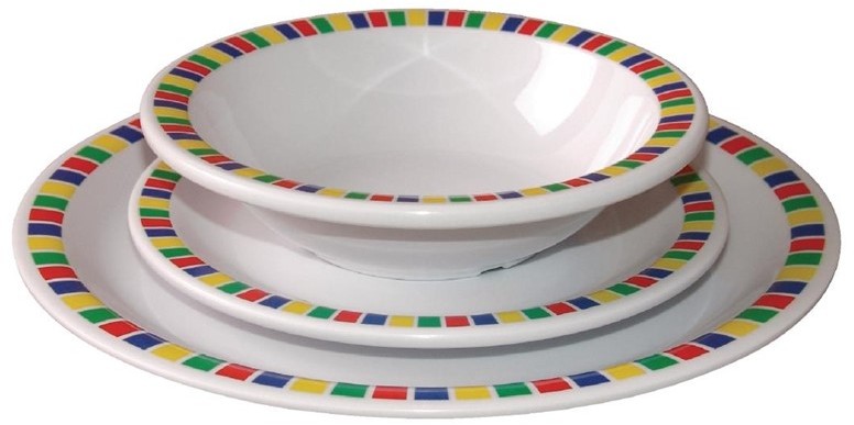 Kristallon Fairground Melamine Dinner Plates 230mm (Pack of 12) 