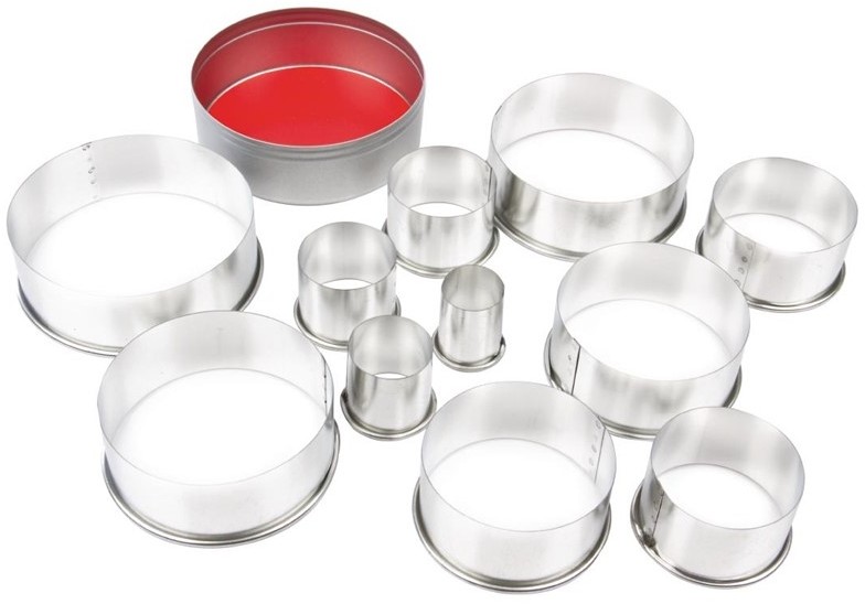  Vogue Round Plain Pastry Cutter Set (Pack of 11) 