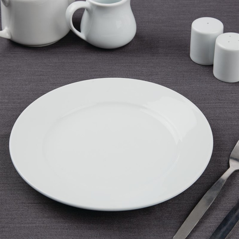  Athena Hotelware Wide Rimmed Plates 228mm (Pack of 12) 