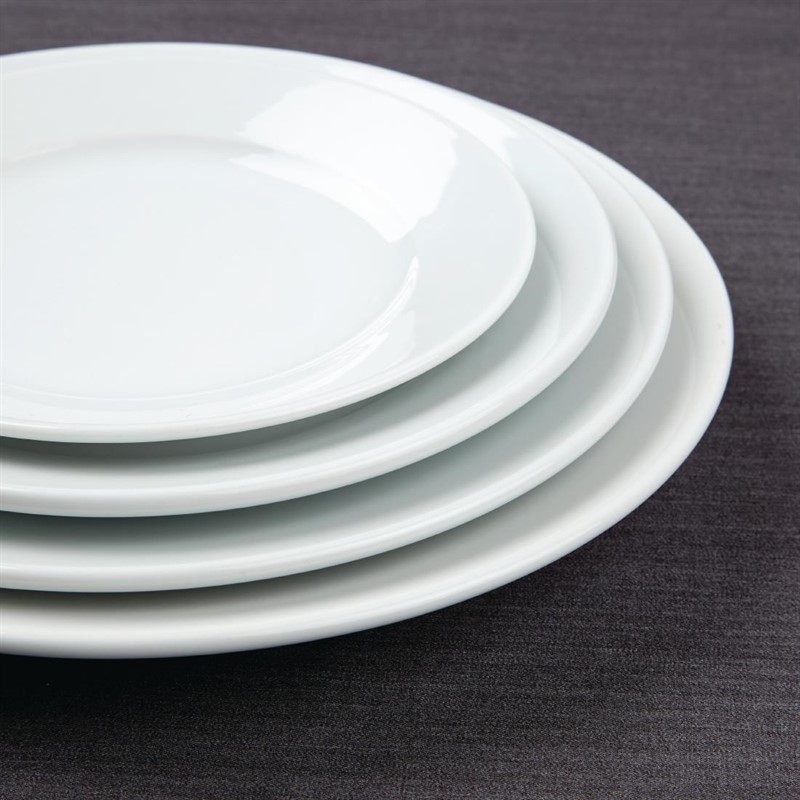  Athena Hotelware Wide Rimmed Plates 228mm (Pack of 12) 
