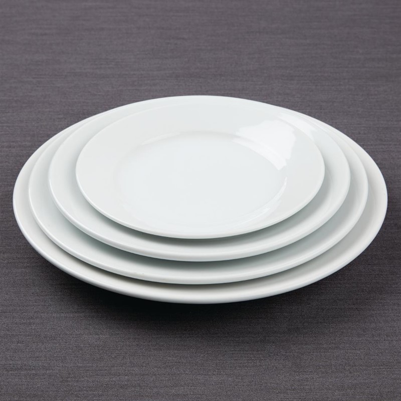  Athena Hotelware Wide Rimmed Plates 254mm (Pack of 12) 