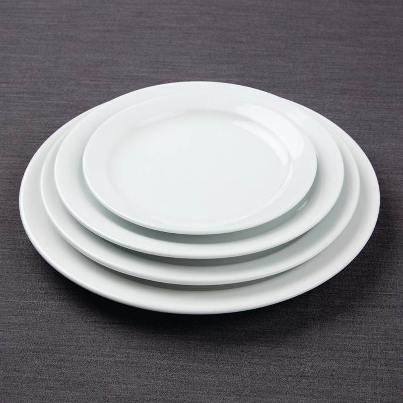 Athena Hotelware Narrow Rimmed Plates 226mm (Pack of 12) 