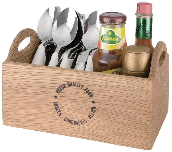  Olympia Oak Printed Table Caddy 230mm 