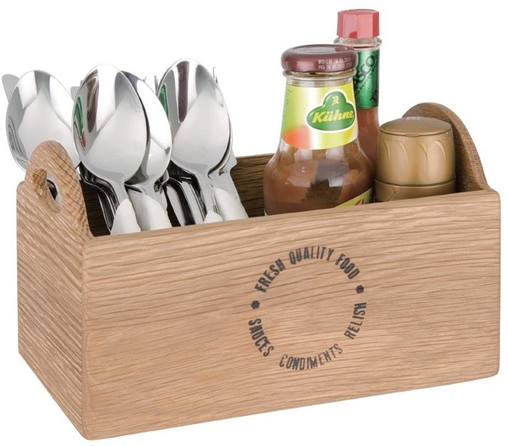  Olympia Oak Printed Table Caddy 230mm 