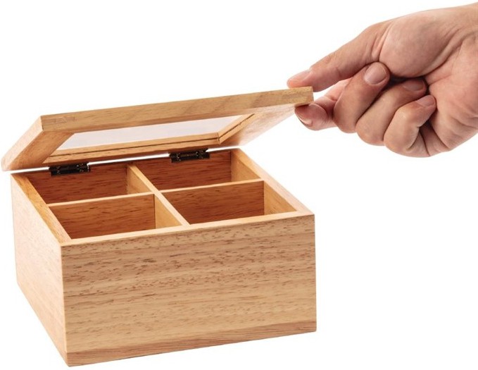 Olympia Mini Hevea Wood Tea Box 
