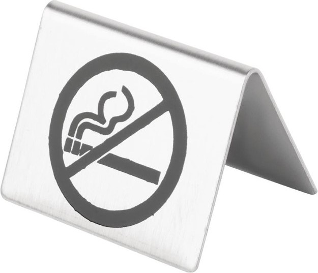  Olympia Brushed Steel No Smoking Table Sign 