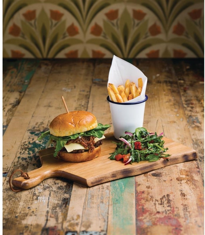  Olympia Acacia Wood Wavy Handled Wooden Board Large 355mm 