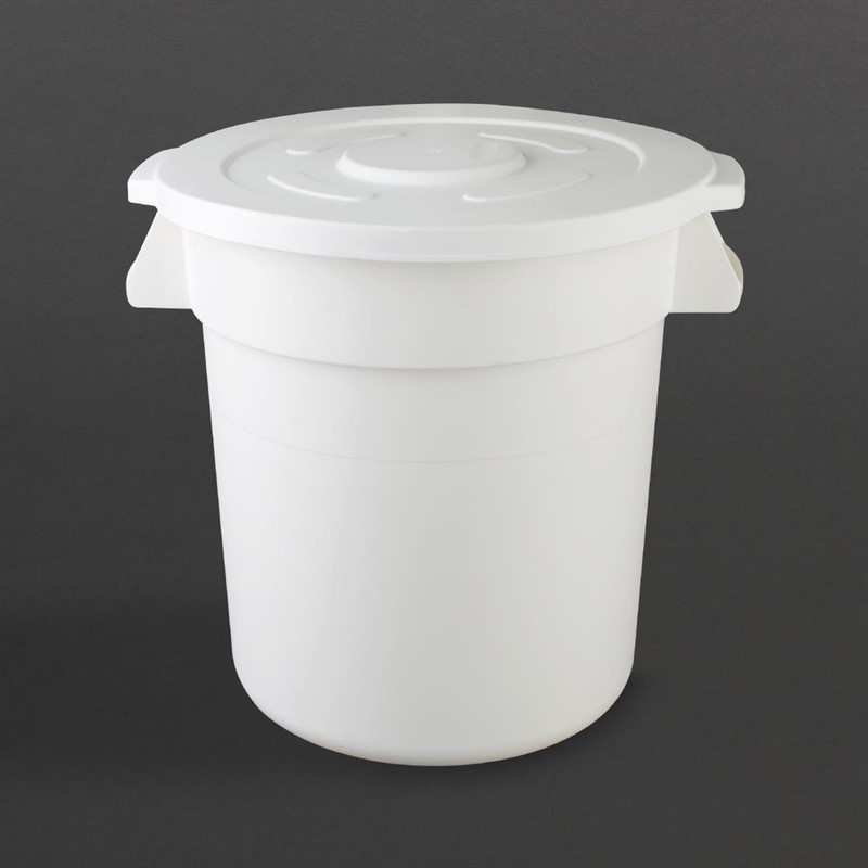  Vogue Polypropylene Round Container Bin White 38Ltr 