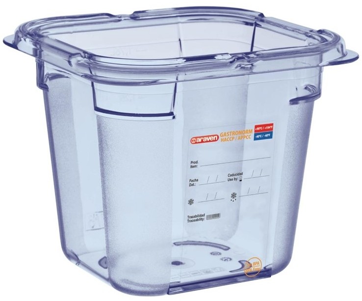  Araven Aravan ABS Food Storage Container Blue GN 1/6 150mm 