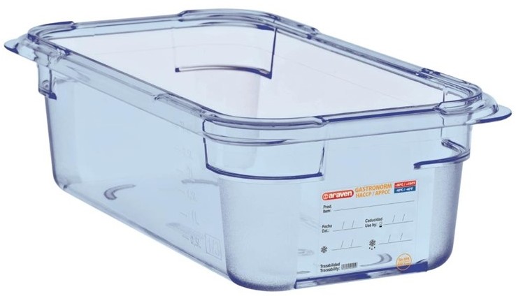  Araven Aravan ABS Food Storage Container Blue GN 1/4 100mm 