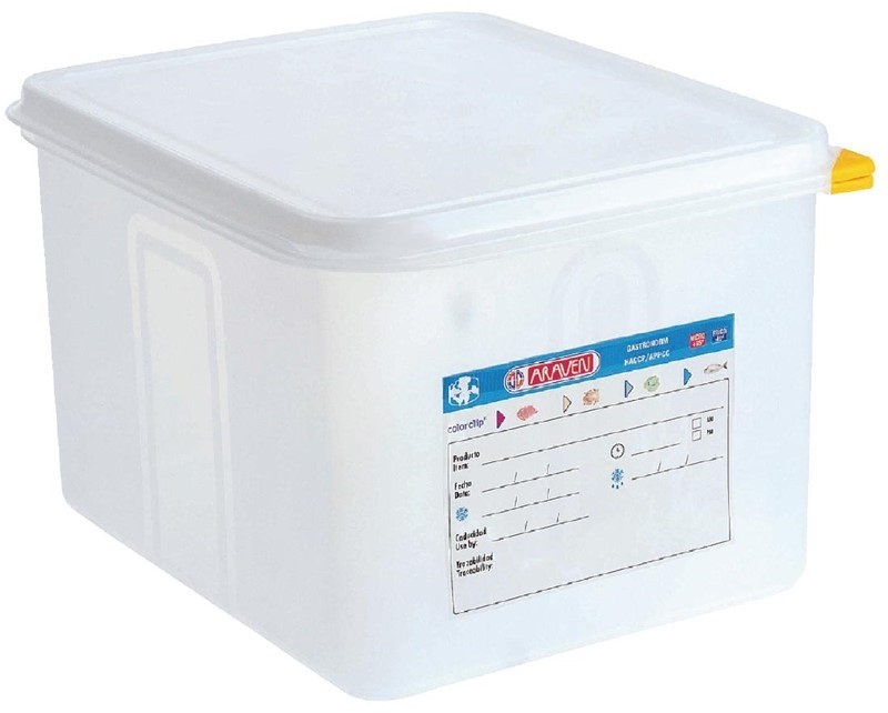  Araven Polypropylene 1/2 Gastronorm Food Container 12.5Ltr (Pack of 4) 