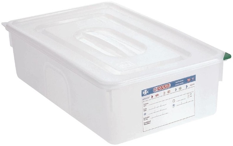  Araven Polypropylene 1/1 Gastronorm Food Storage Box 21Ltr (Pack of 4) 