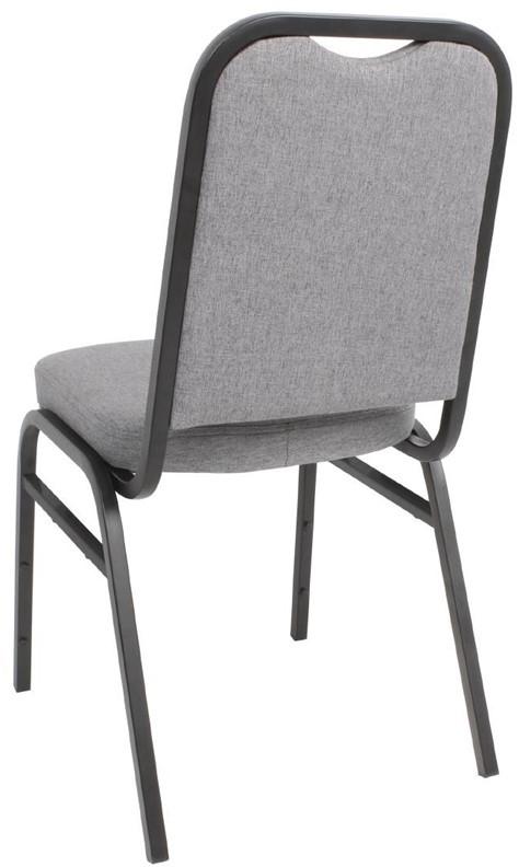  Bolero DA602 - Steel Banqueting Chair Square Back with Grey Plain Cloth (Pack 4) 