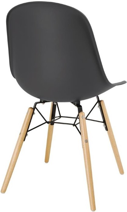  Bolero Arlo PP Moulded Side Chair Charcoal with Spindle Legs (Pack of 2) 
