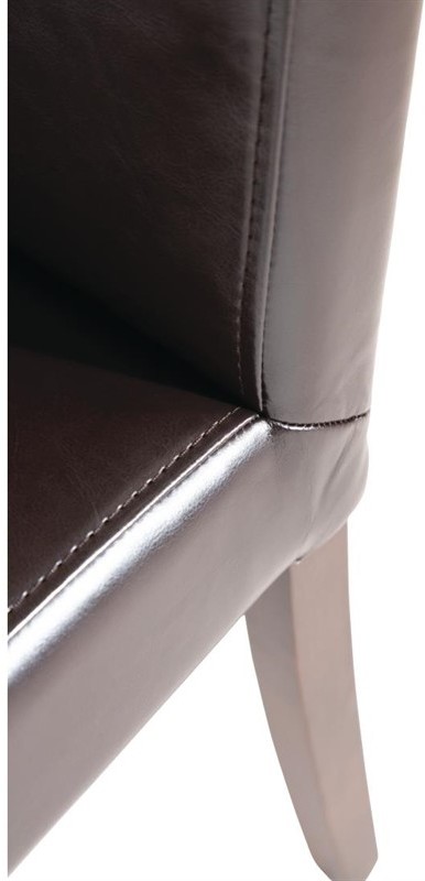  Bolero GF955 - Faux Leather Dining Chair Dark Brown (Box 2) 