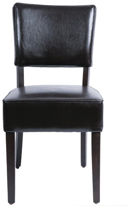  Bolero Chunky Faux Leather Chairs Dark Brown (Pack of 2) 