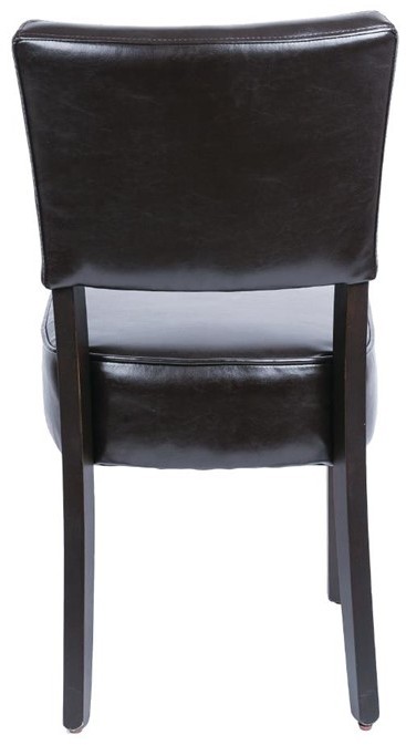  Bolero Chunky Faux Leather Chairs Dark Brown (Pack of 2) 